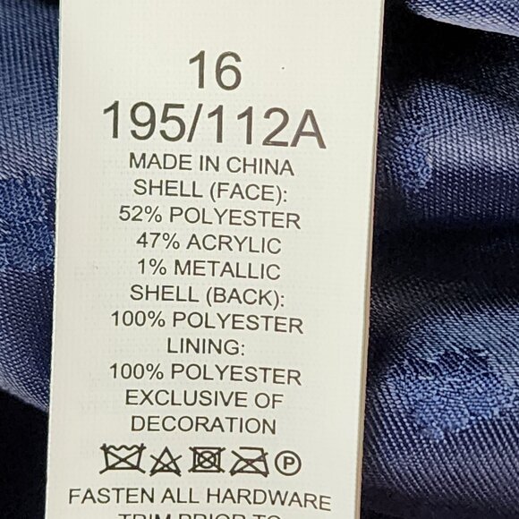 Kate Spade New York Gabrielle Blue Tweed Pearl-Trim Jacket Size 16 - Picture 5 of 14